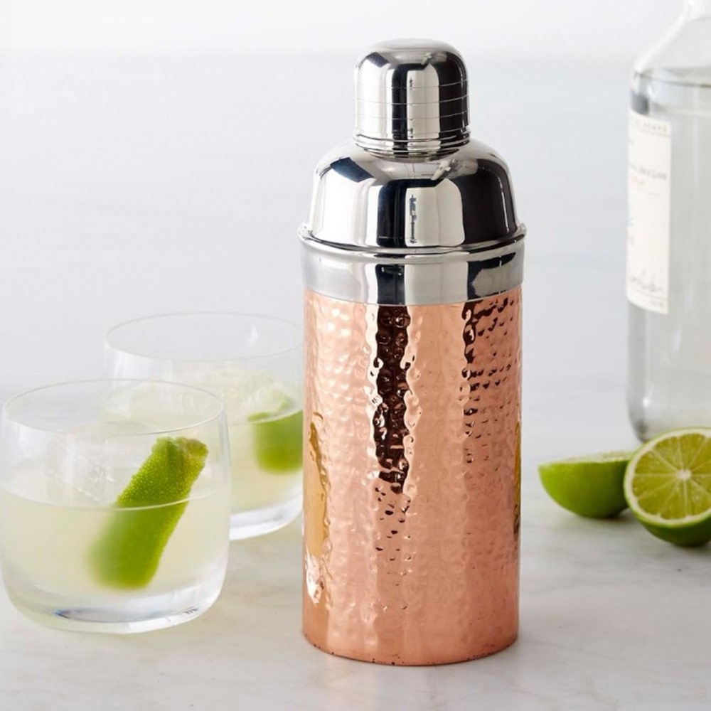 Williams Sonoma Copper Hammered Cocktail Shaker